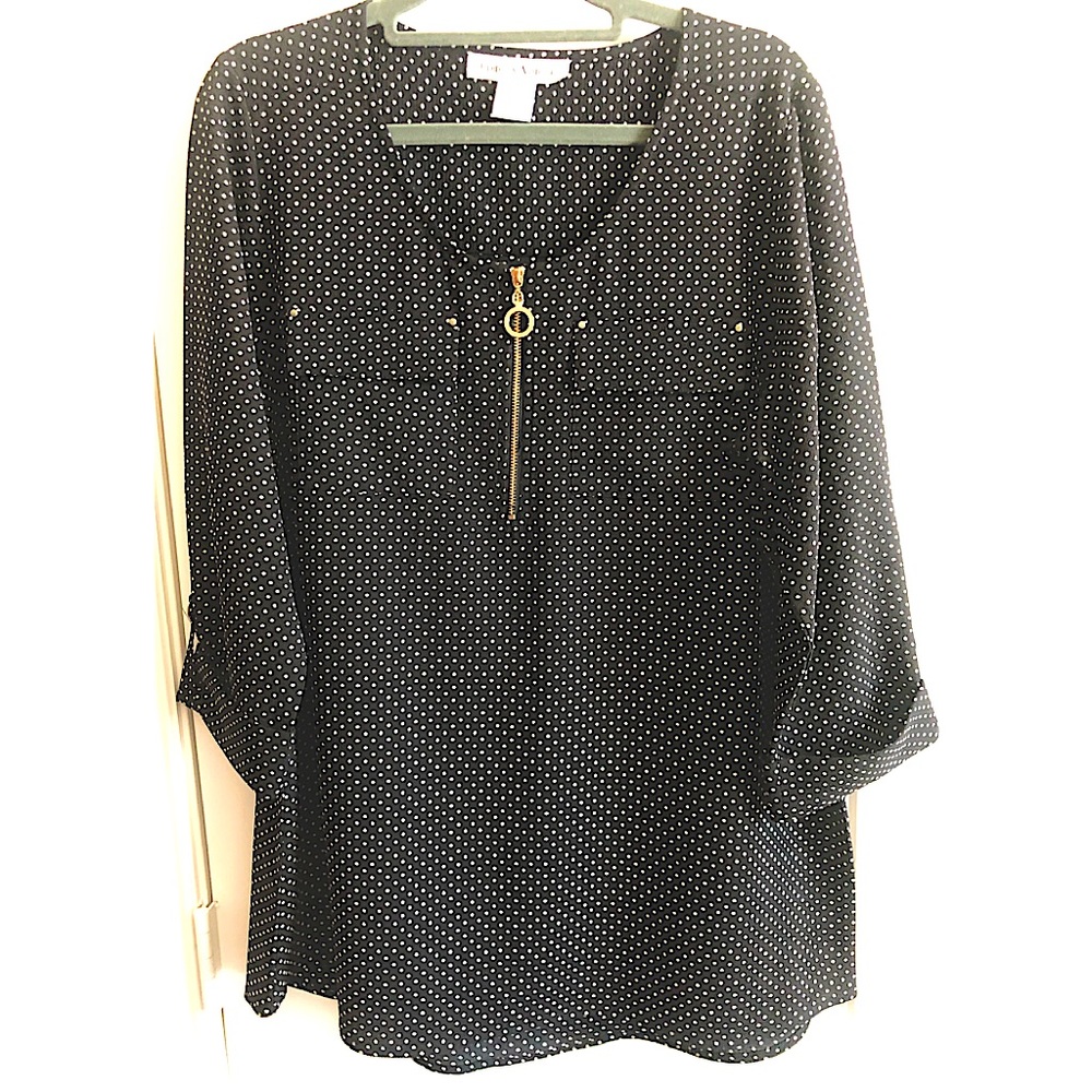 REBECCA MALONE BLACK POKA DOT  BLOUSE